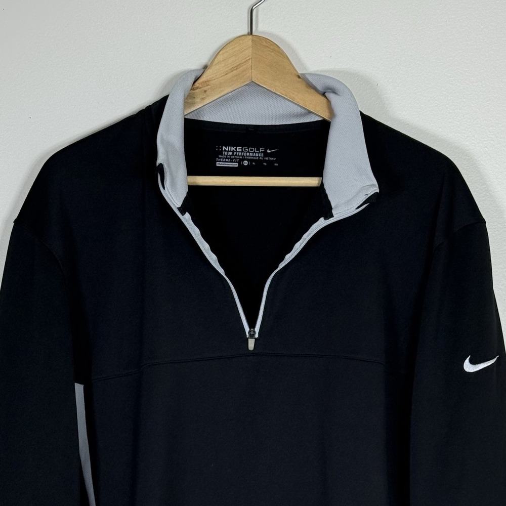 Nike Golf Mens Therma-FIT 1/4 Zip Pullover Size XL Black Performance Activewear - Picture 2 of 9